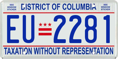 DC license plate EU2281