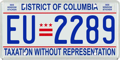 DC license plate EU2289