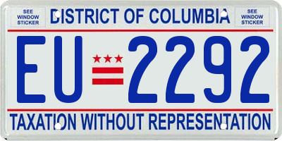 DC license plate EU2292
