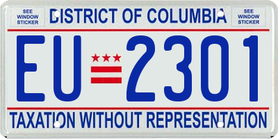 DC license plate EU2301