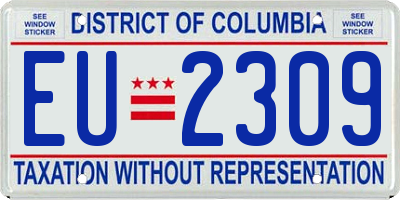 DC license plate EU2309