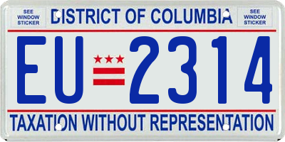 DC license plate EU2314