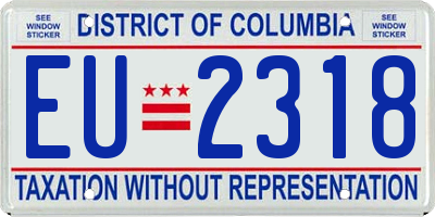 DC license plate EU2318