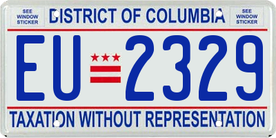 DC license plate EU2329
