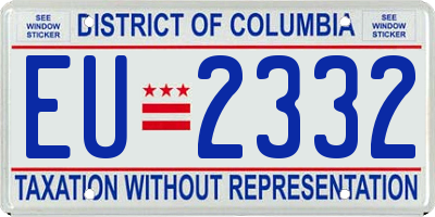 DC license plate EU2332