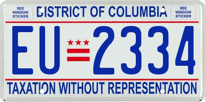 DC license plate EU2334
