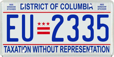 DC license plate EU2335