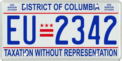DC license plate EU2342
