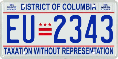 DC license plate EU2343