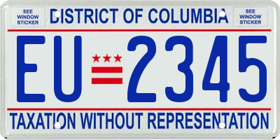 DC license plate EU2345