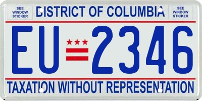 DC license plate EU2346