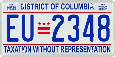 DC license plate EU2348