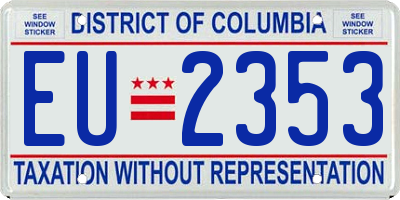 DC license plate EU2353