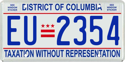 DC license plate EU2354