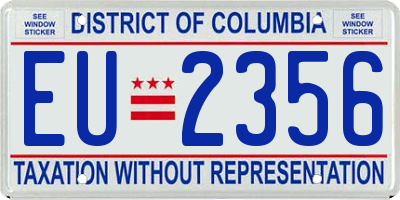 DC license plate EU2356