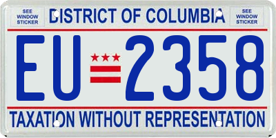 DC license plate EU2358