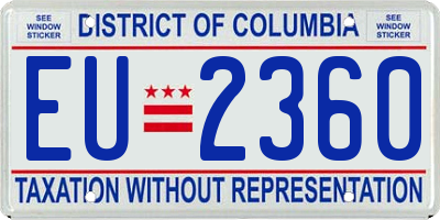 DC license plate EU2360