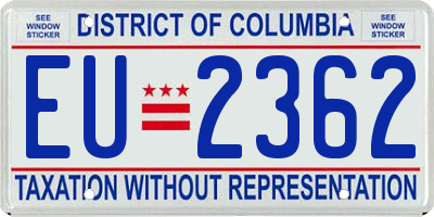 DC license plate EU2362
