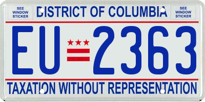 DC license plate EU2363