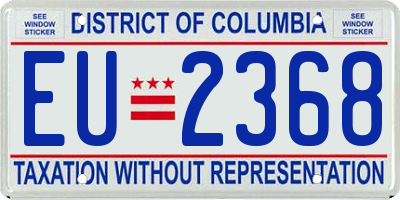 DC license plate EU2368