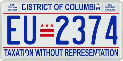 DC license plate EU2374