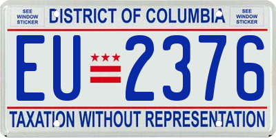 DC license plate EU2376