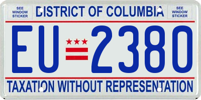 DC license plate EU2380