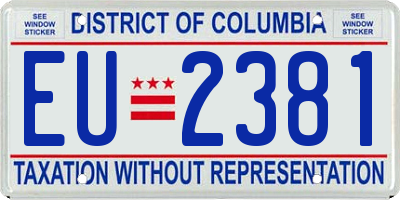 DC license plate EU2381