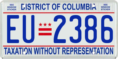 DC license plate EU2386