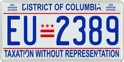 DC license plate EU2389