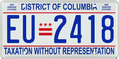 DC license plate EU2418
