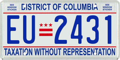 DC license plate EU2431
