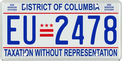 DC license plate EU2478