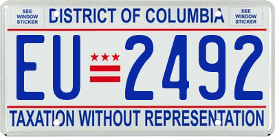 DC license plate EU2492