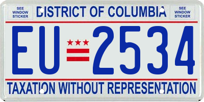 DC license plate EU2534