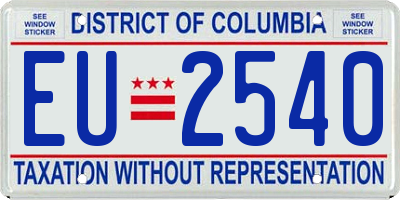 DC license plate EU2540