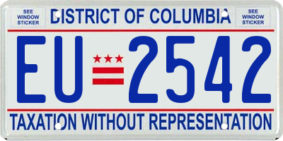 DC license plate EU2542