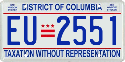 DC license plate EU2551