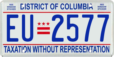 DC license plate EU2577