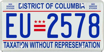 DC license plate EU2578