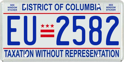 DC license plate EU2582