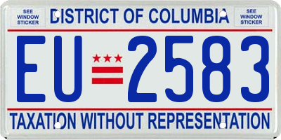 DC license plate EU2583