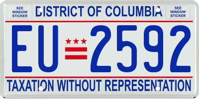 DC license plate EU2592