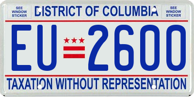 DC license plate EU2600