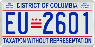 DC license plate EU2601