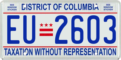 DC license plate EU2603
