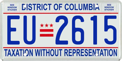 DC license plate EU2615