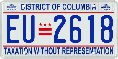DC license plate EU2618