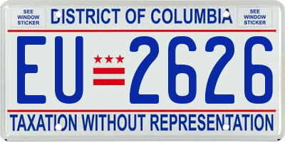 DC license plate EU2626