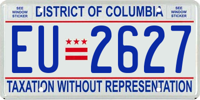 DC license plate EU2627
